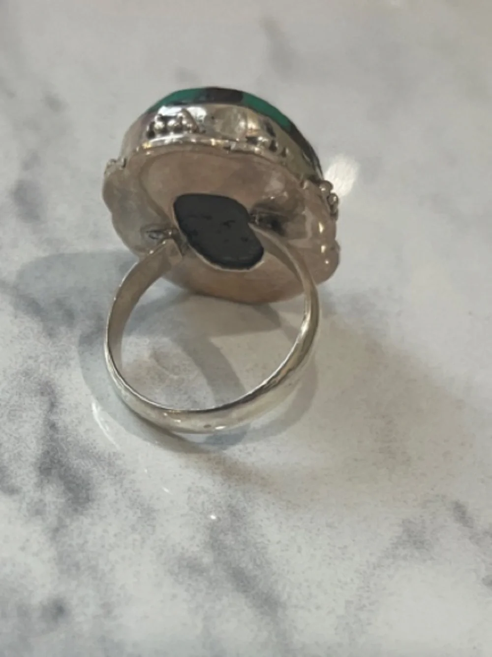 Sterling Silver Ring with Turquoise Gemstone -size 7